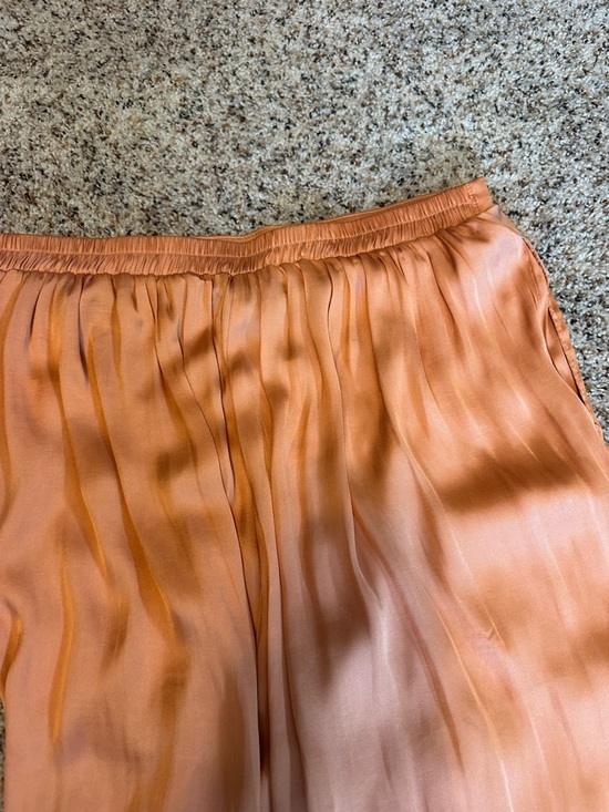Women's Wide Leg Satin Pants - Peach Sincerely Jules Sz: L  Palazzo  pants. - Picture 4 of 7